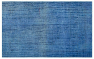 Blue Over Dyed Vintage Rug 5'9'' x 8'11'' ft 175 x 272 cm