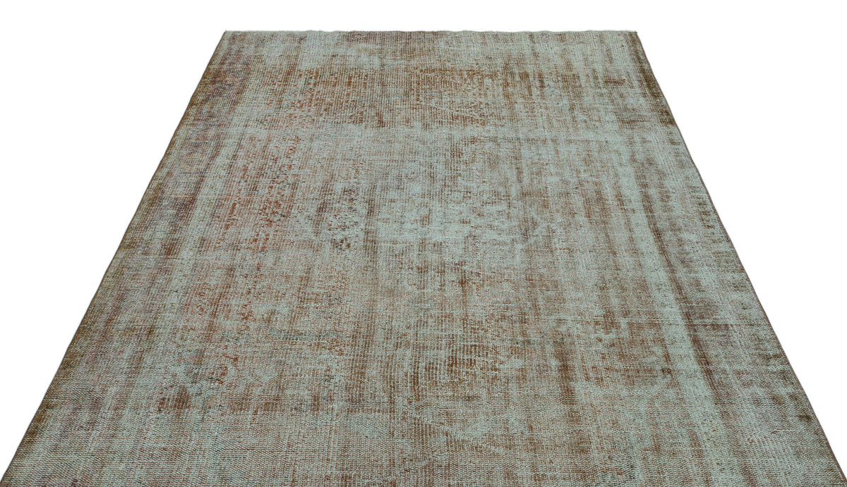 Brown Over Dyed Vintage Rug 5&#39;12&#39;&#39; x 9&#39;3&#39;&#39; ft 182 x 281 cm