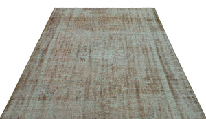Brown Over Dyed Vintage Rug 5'12'' x 9'3'' ft 182 x 281 cm