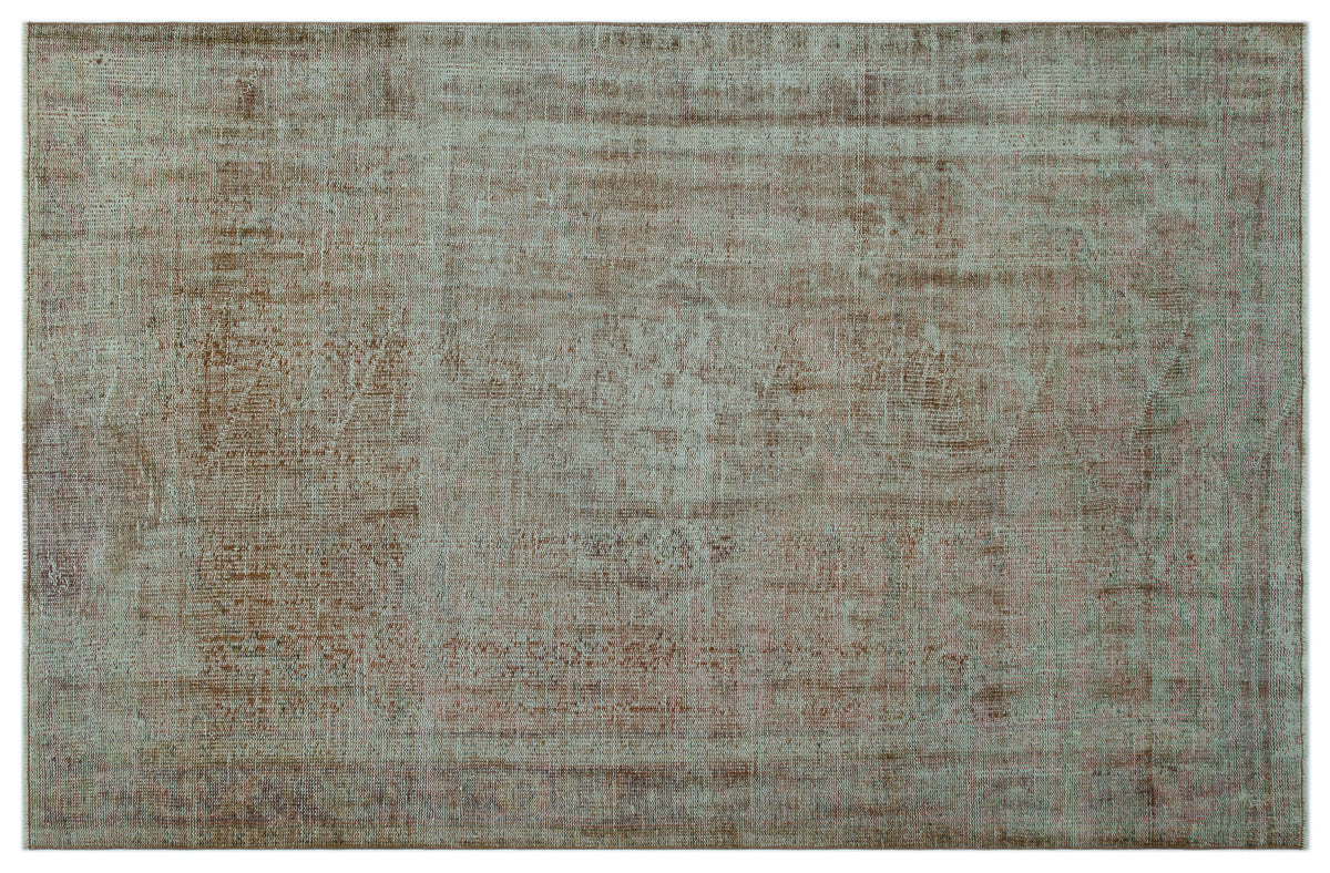 Brown Over Dyed Vintage Rug 5&#39;12&#39;&#39; x 9&#39;3&#39;&#39; ft 182 x 281 cm