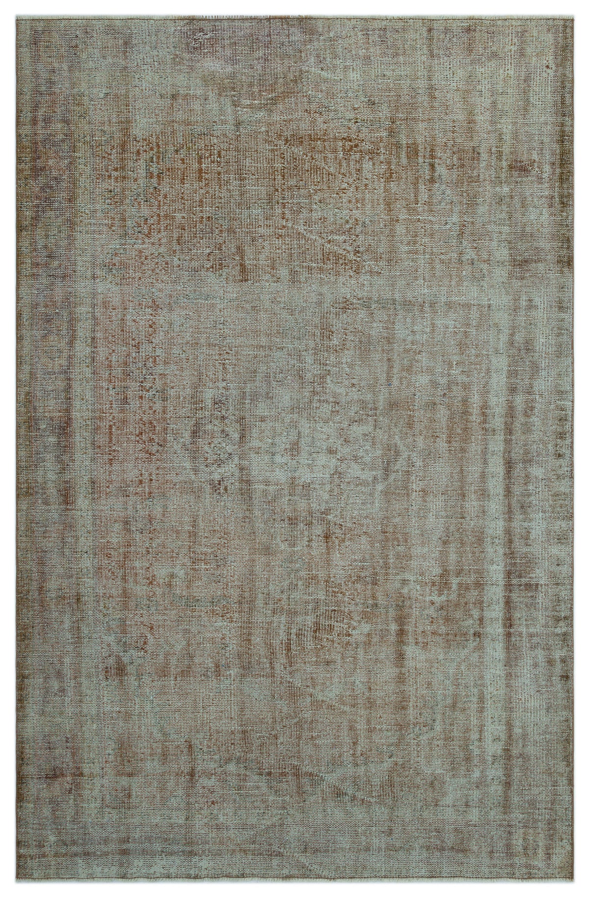 Brown Over Dyed Vintage Rug 5&#39;12&#39;&#39; x 9&#39;3&#39;&#39; ft 182 x 281 cm