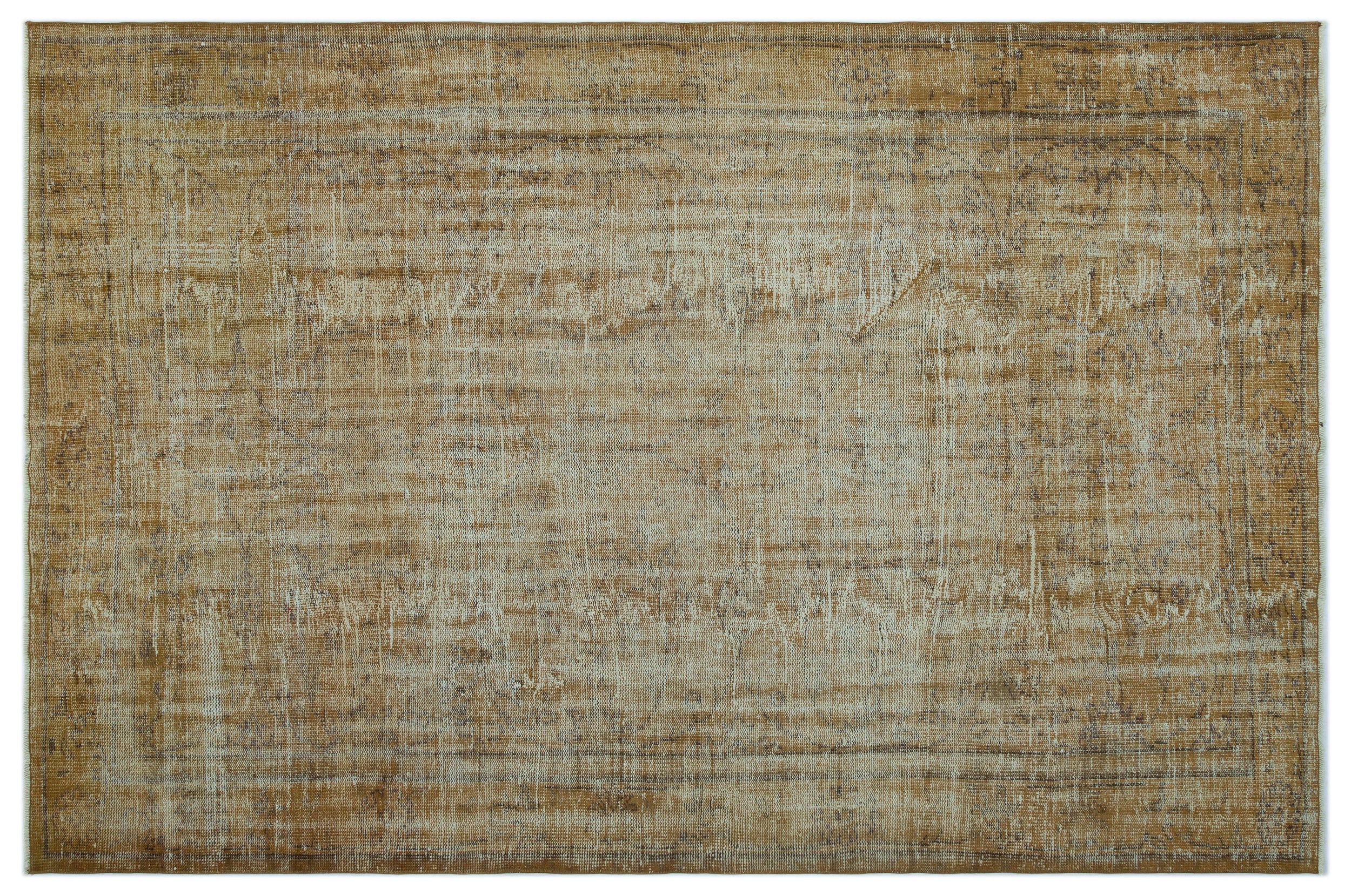 Brown Over Dyed Vintage Rug 5'10'' x 8'8'' ft 178 x 265 cm