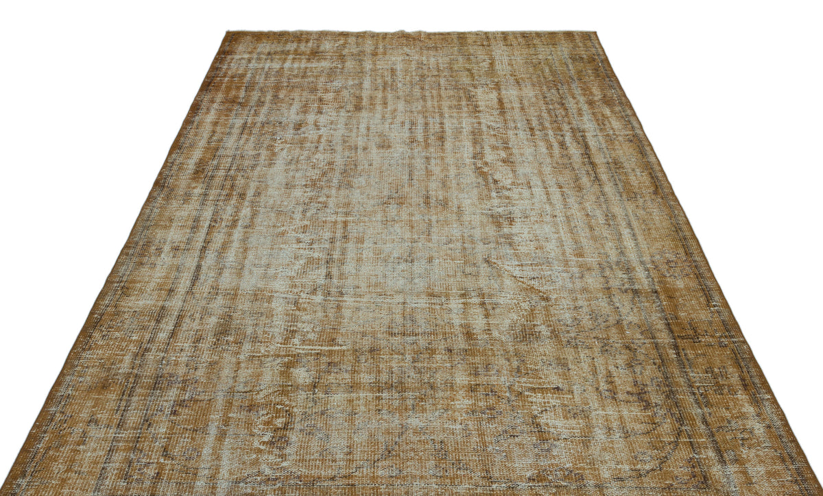 Brown Over Dyed Vintage Rug 5&#39;10&#39;&#39; x 8&#39;8&#39;&#39; ft 178 x 265 cm