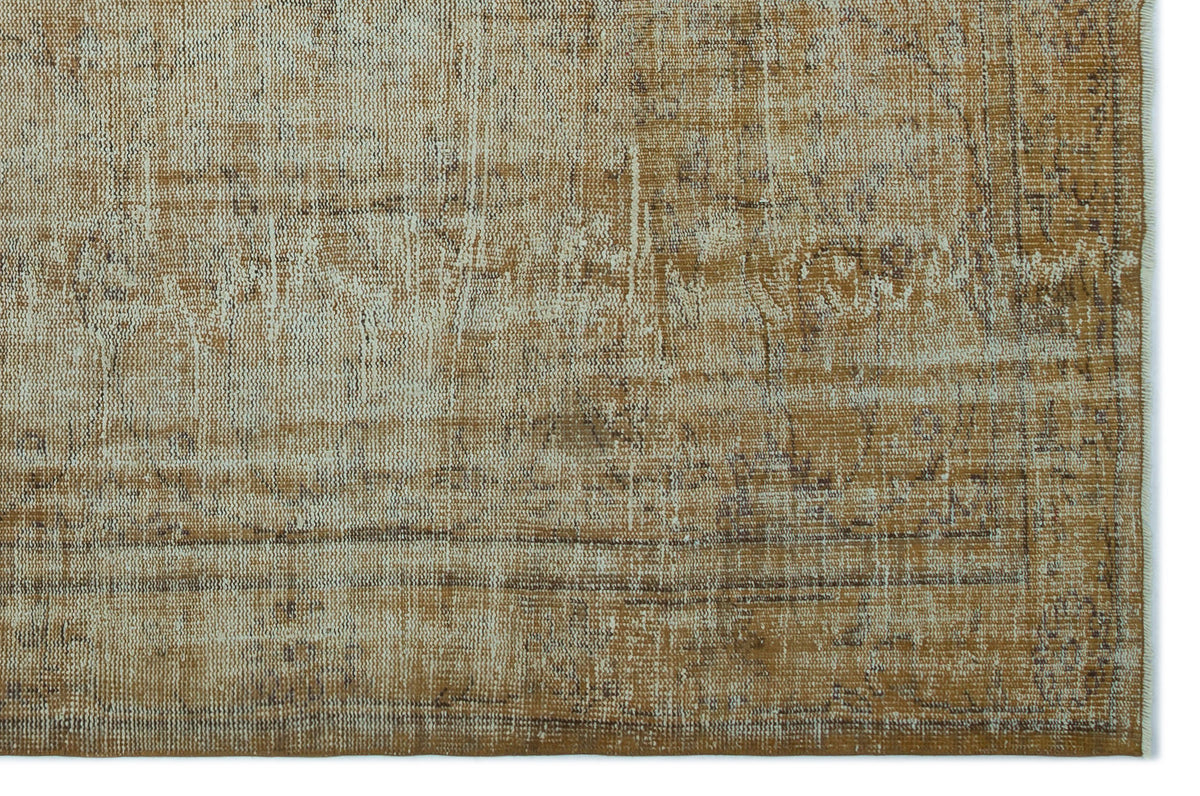 Brown Over Dyed Vintage Rug 5&#39;10&#39;&#39; x 8&#39;8&#39;&#39; ft 178 x 265 cm
