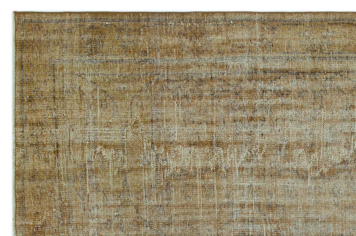 Brown Over Dyed Vintage Rug 5&#39;10&#39;&#39; x 8&#39;8&#39;&#39; ft 178 x 265 cm