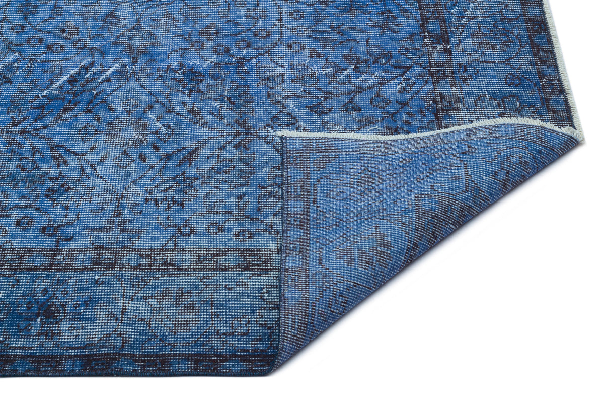 Blue Over Dyed Vintage Rug 5&#39;9&#39;&#39; x 9&#39;4&#39;&#39; ft 175 x 285 cm