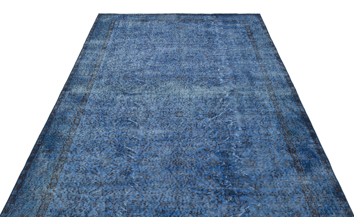Blue Over Dyed Vintage Rug 5&#39;9&#39;&#39; x 9&#39;4&#39;&#39; ft 175 x 285 cm