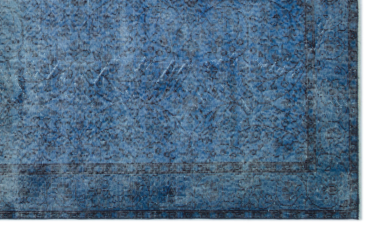 Blue Over Dyed Vintage Rug 5&#39;9&#39;&#39; x 9&#39;4&#39;&#39; ft 175 x 285 cm