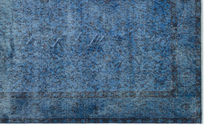 Blue Over Dyed Vintage Rug 5'9'' x 9'4'' ft 175 x 285 cm