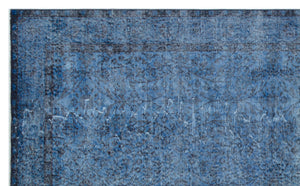 Blue Over Dyed Vintage Rug 5'9'' x 9'4'' ft 175 x 285 cm