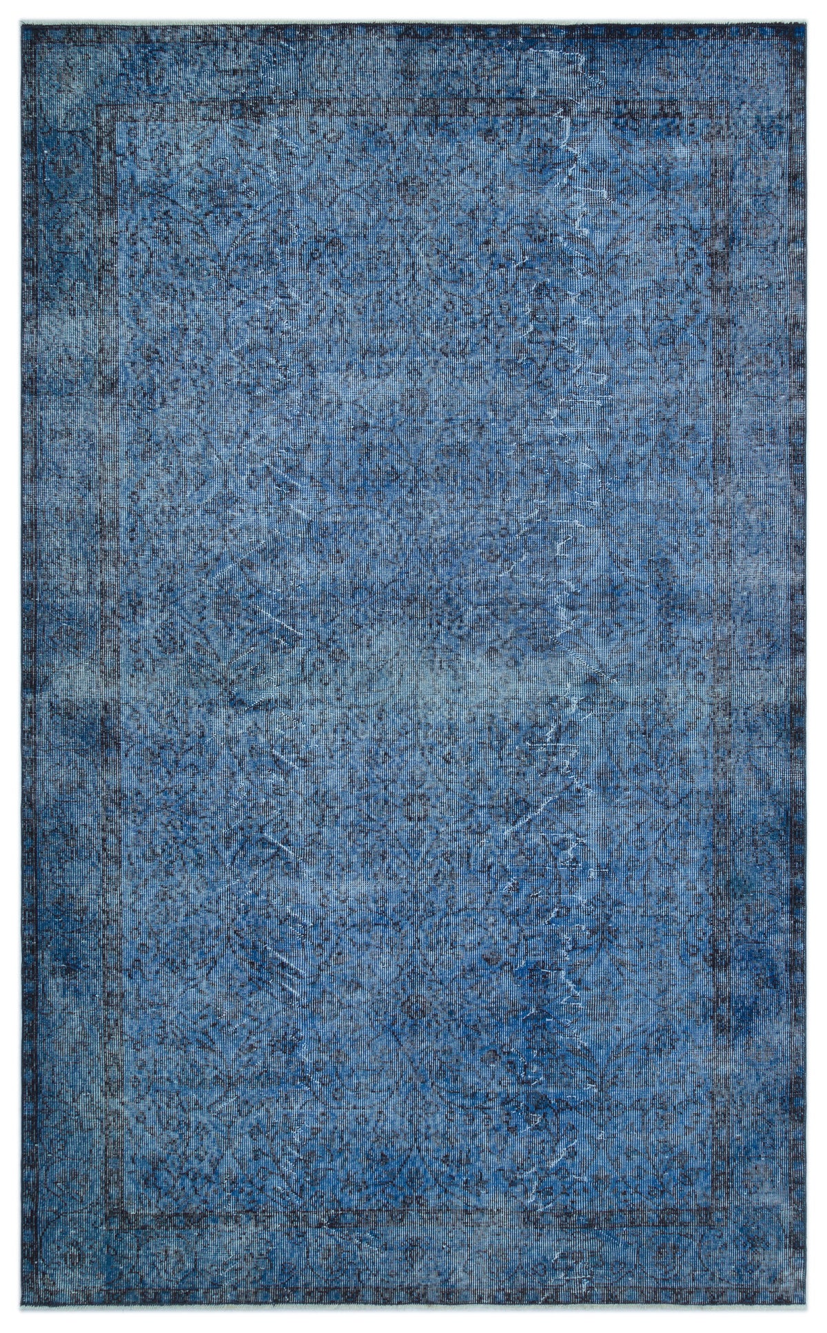Blue Over Dyed Vintage Rug 5&#39;9&#39;&#39; x 9&#39;4&#39;&#39; ft 175 x 285 cm