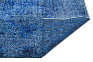 Blue Over Dyed Vintage Rug 5'5'' x 8'11'' ft 165 x 271 cm