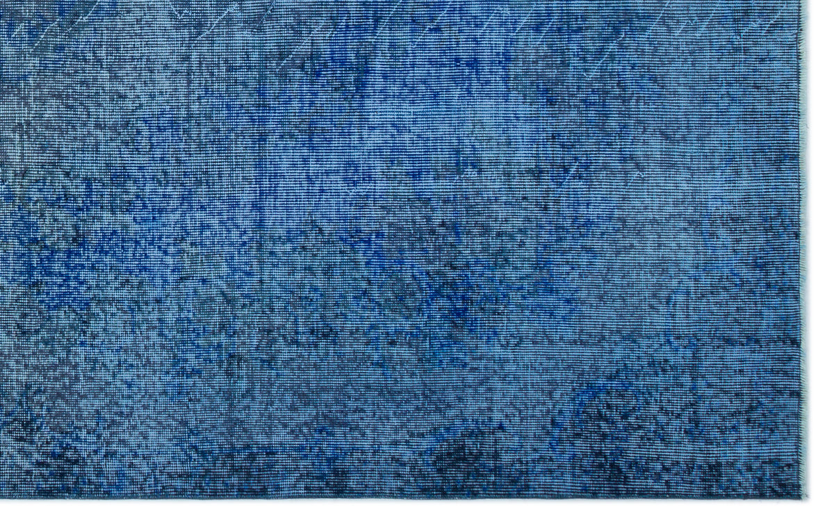 Blue Over Dyed Vintage Rug 5&#39;5&#39;&#39; x 8&#39;11&#39;&#39; ft 165 x 271 cm