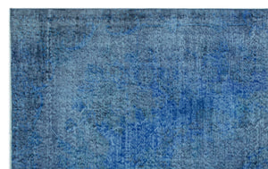 Blue Over Dyed Vintage Rug 5'5'' x 8'11'' ft 165 x 271 cm