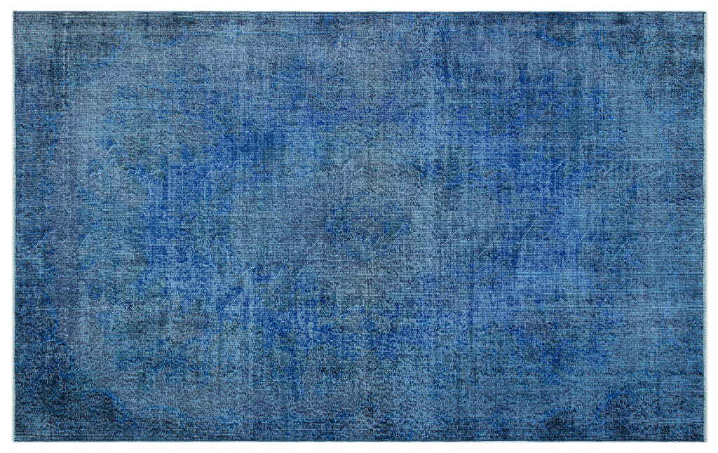 Blue Over Dyed Vintage Rug 5'5'' x 8'11'' ft 165 x 271 cm