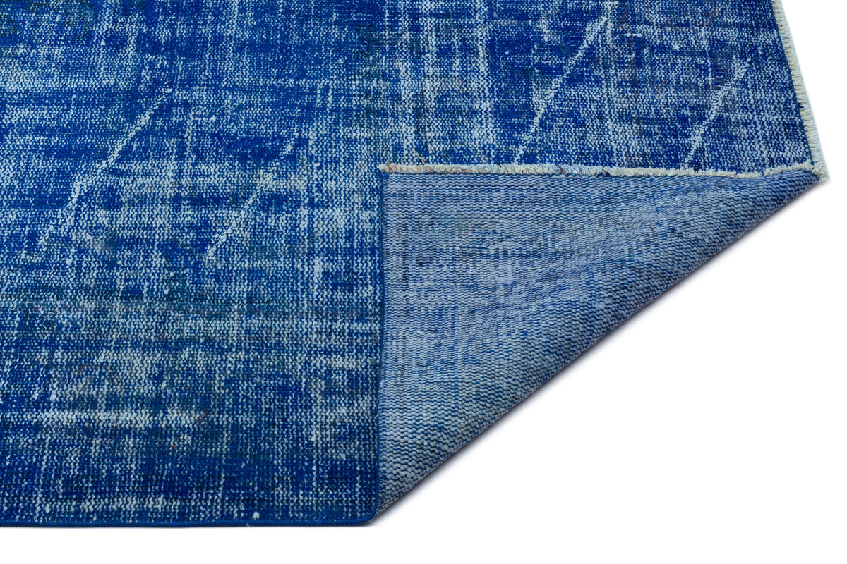 Blue Over Dyed Vintage Rug 5&#39;9&#39;&#39; x 9&#39;9&#39;&#39; ft 174 x 297 cm