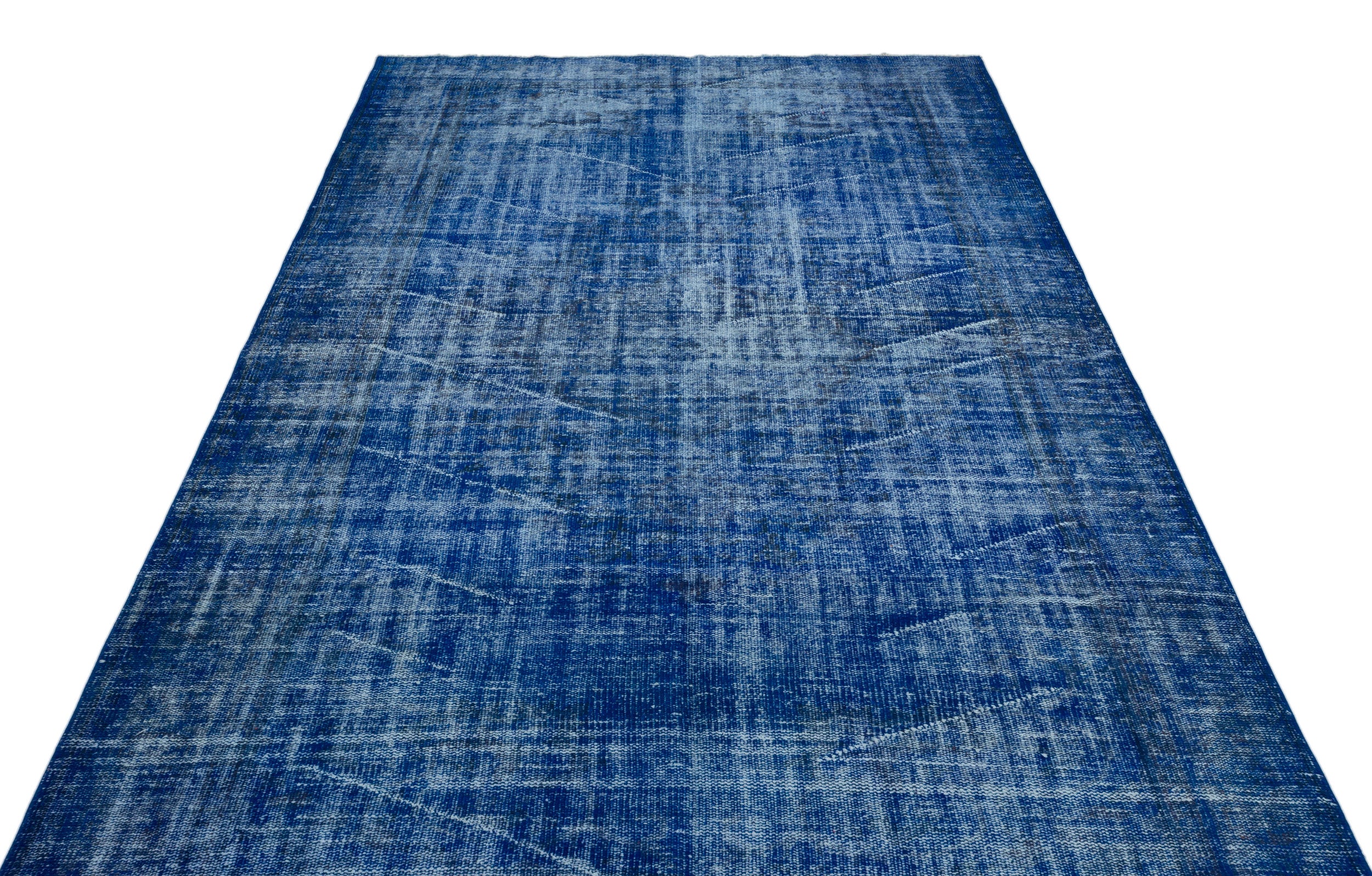 Blue Over Dyed Vintage Rug 5'9'' x 9'9'' ft 174 x 297 cm