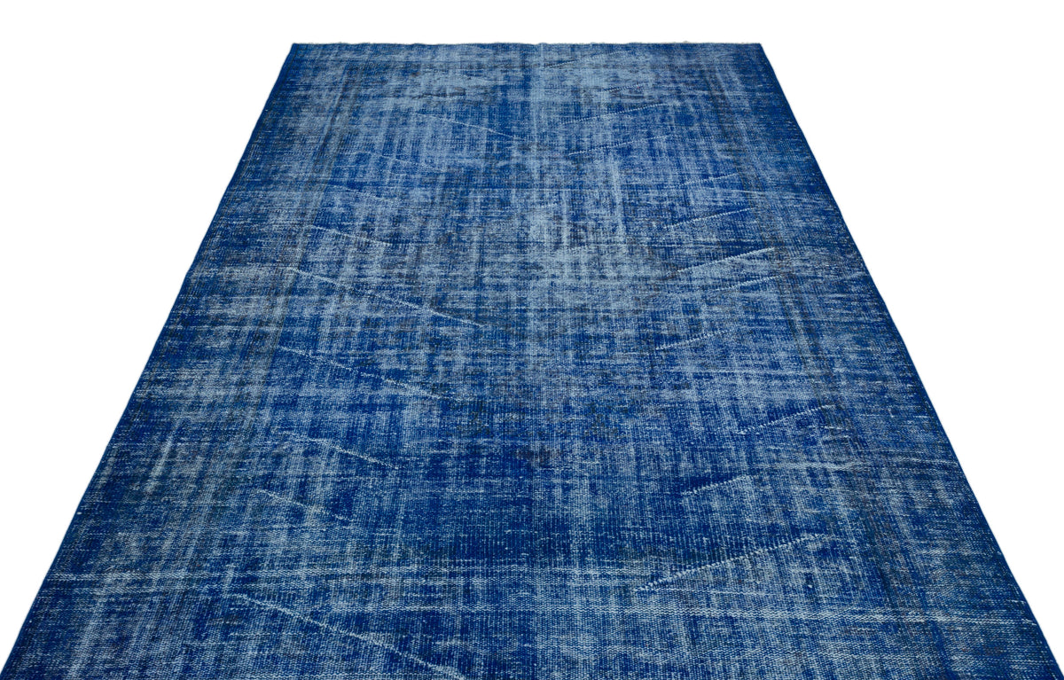 Blue Over Dyed Vintage Rug 5&#39;9&#39;&#39; x 9&#39;9&#39;&#39; ft 174 x 297 cm