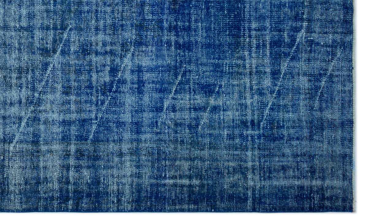 Blue Over Dyed Vintage Rug 5&#39;9&#39;&#39; x 9&#39;9&#39;&#39; ft 174 x 297 cm