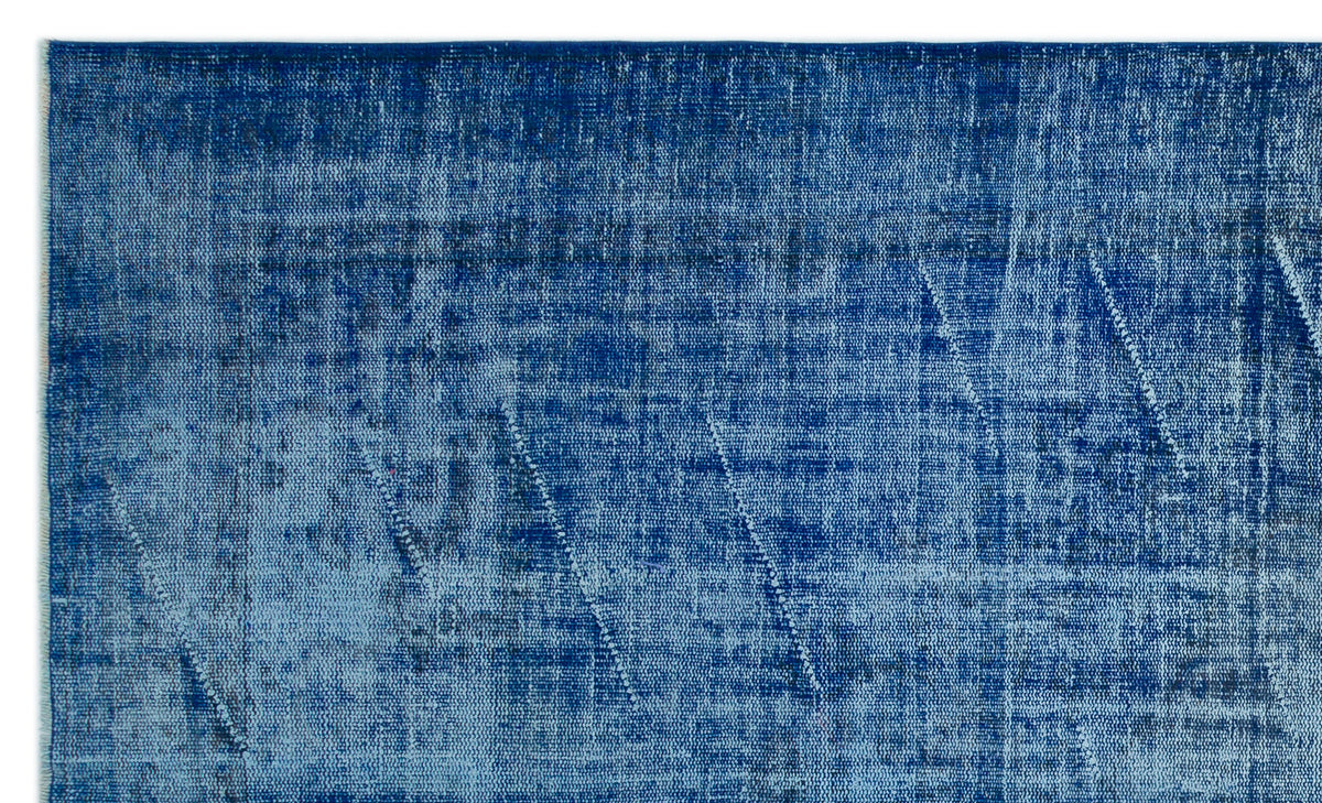 Blue Over Dyed Vintage Rug 5&#39;9&#39;&#39; x 9&#39;9&#39;&#39; ft 174 x 297 cm