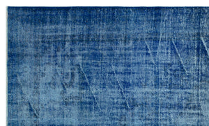 Blue Over Dyed Vintage Rug 5'9'' x 9'9'' ft 174 x 297 cm
