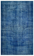 Blue Over Dyed Vintage Rug 5'9'' x 9'9'' ft 174 x 297 cm