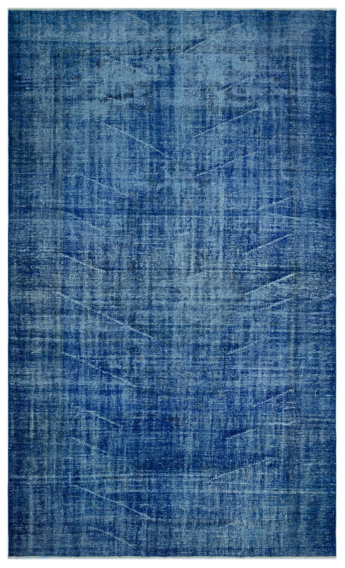 Blue Over Dyed Vintage Rug 5&#39;9&#39;&#39; x 9&#39;9&#39;&#39; ft 174 x 297 cm
