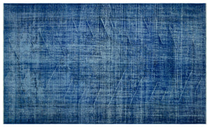 Blue Over Dyed Vintage Rug 5'9'' x 9'9'' ft 174 x 297 cm