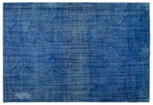 Blue Over Dyed Vintage Rug 5'12'' x 8'10'' ft 182 x 270 cm