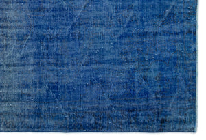 Blue Over Dyed Vintage Rug 5'12'' x 8'10'' ft 182 x 270 cm