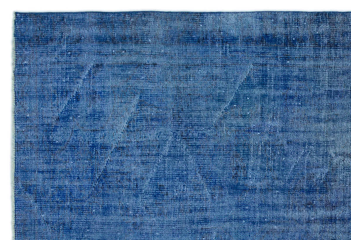 Blue Over Dyed Vintage Rug 5&#39;12&#39;&#39; x 8&#39;10&#39;&#39; ft 182 x 270 cm