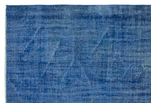 Blue Over Dyed Vintage Rug 5'12'' x 8'10'' ft 182 x 270 cm