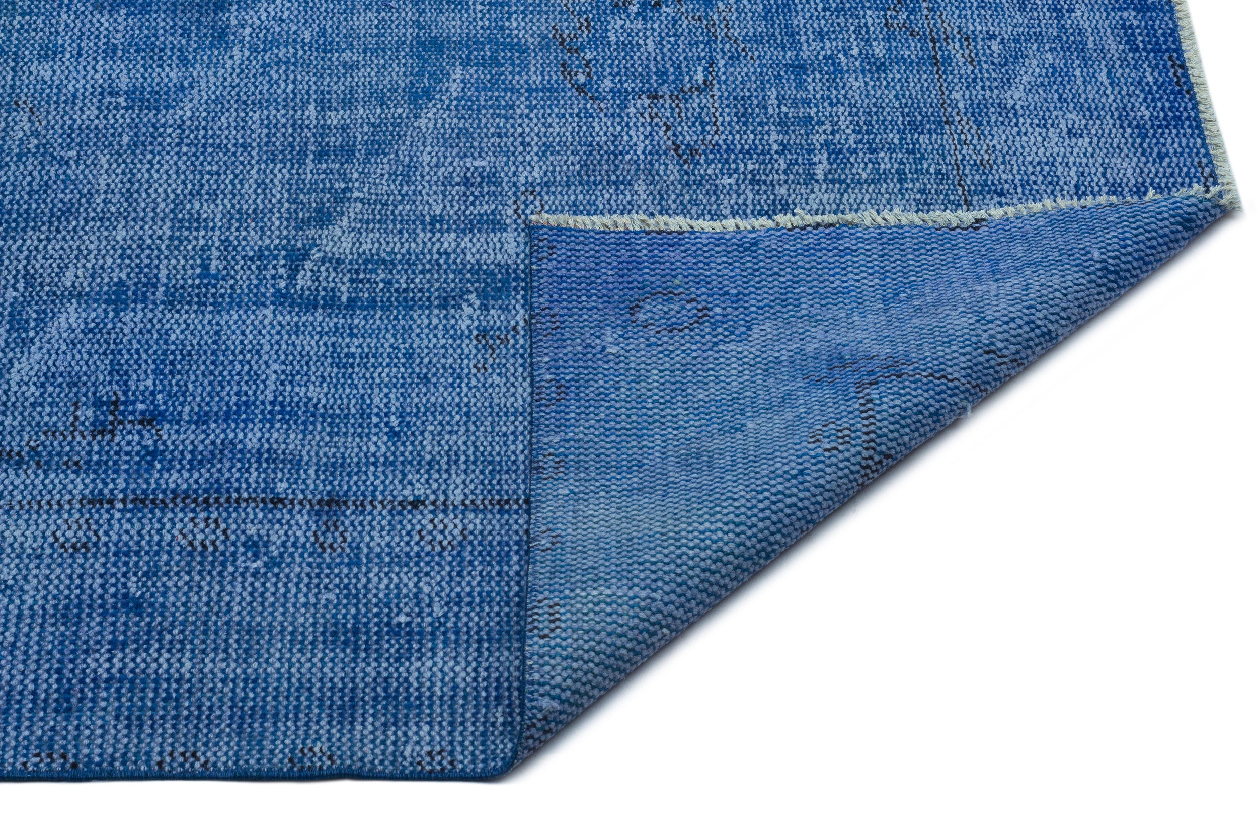 Blue Over Dyed Vintage Rug 5'9'' x 9'4'' ft 174 x 285 cm
