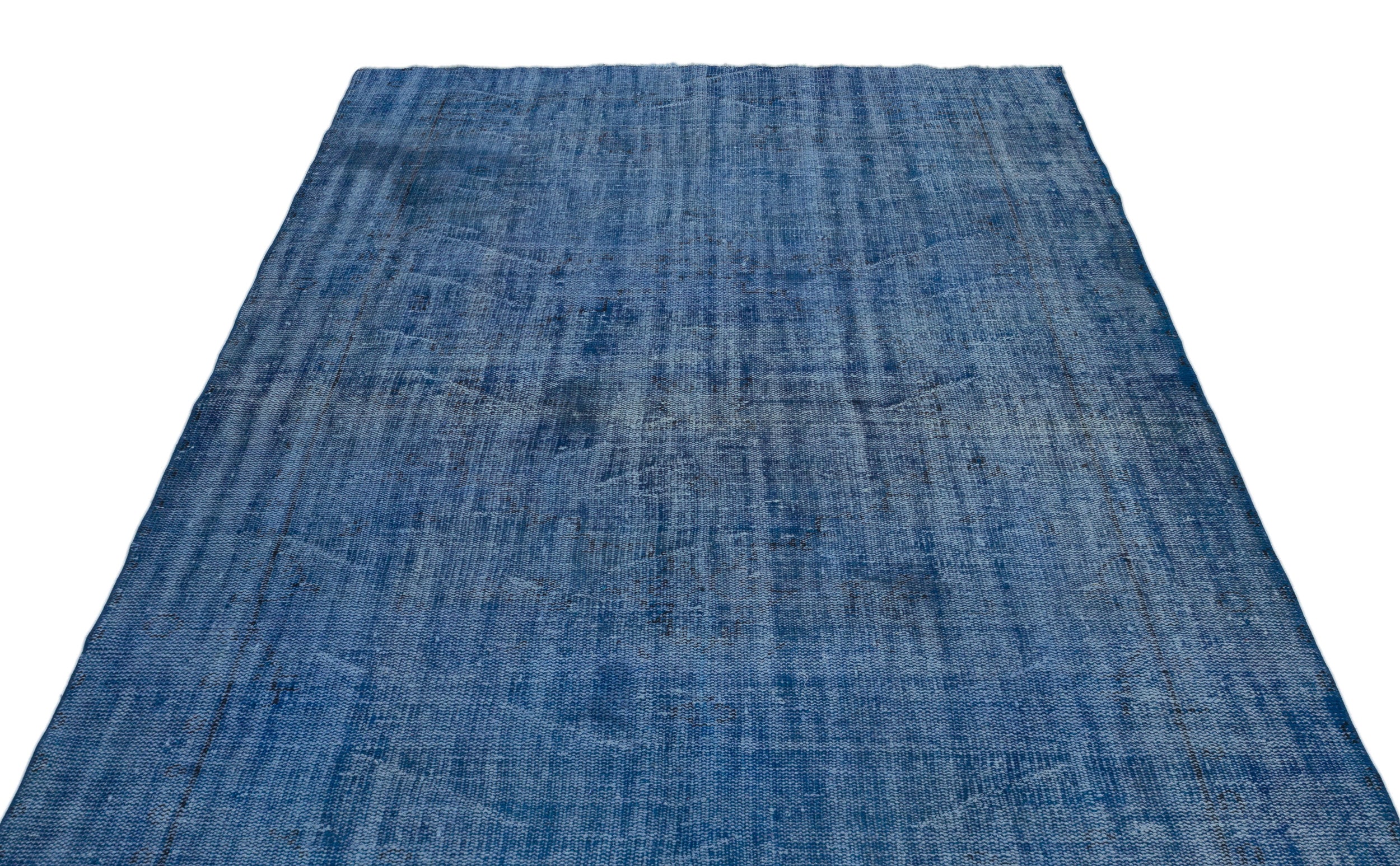 Blue Over Dyed Vintage Rug 5'9'' x 9'4'' ft 174 x 285 cm
