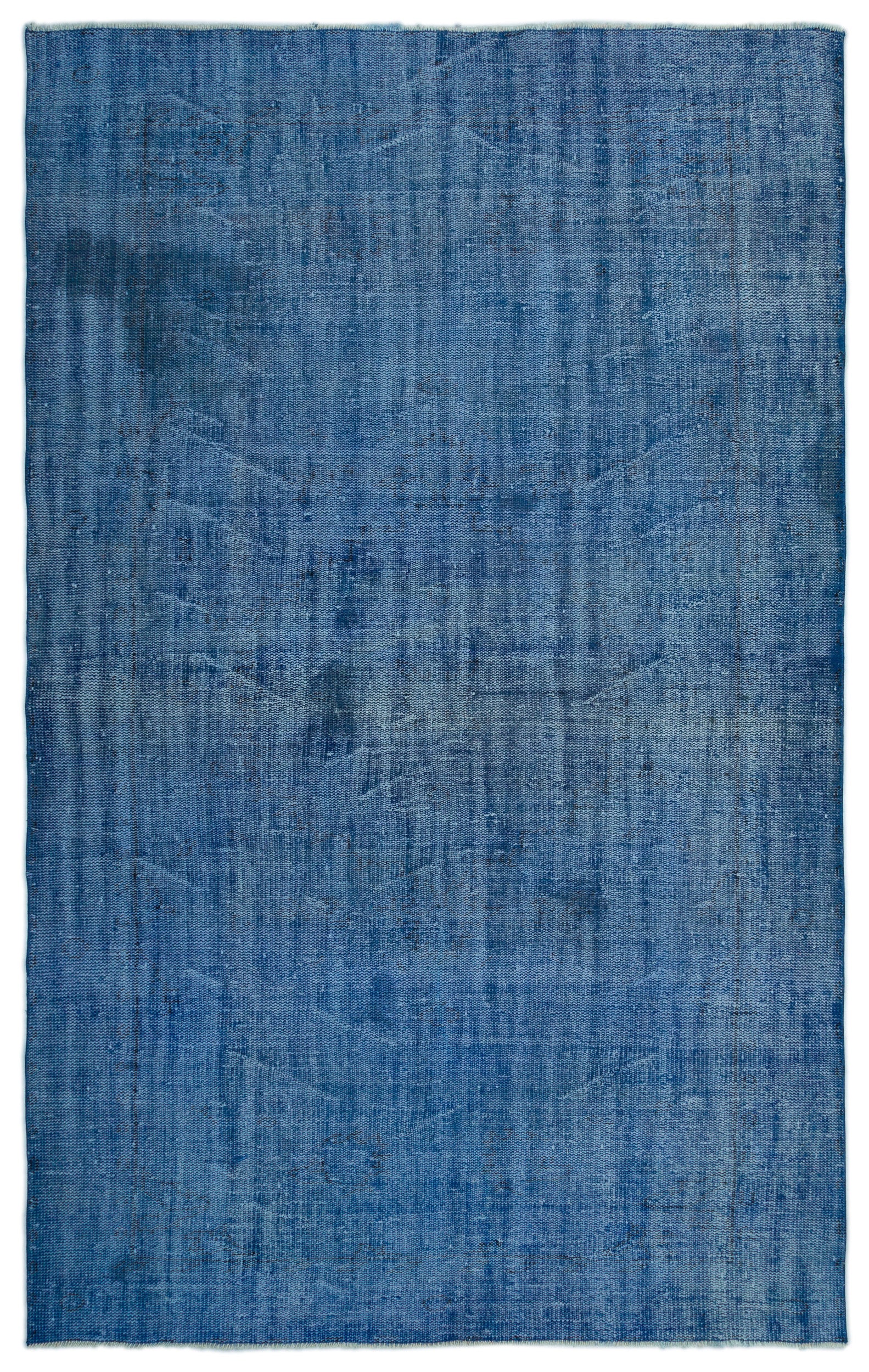 Blue Over Dyed Vintage Rug 5'9'' x 9'4'' ft 174 x 285 cm