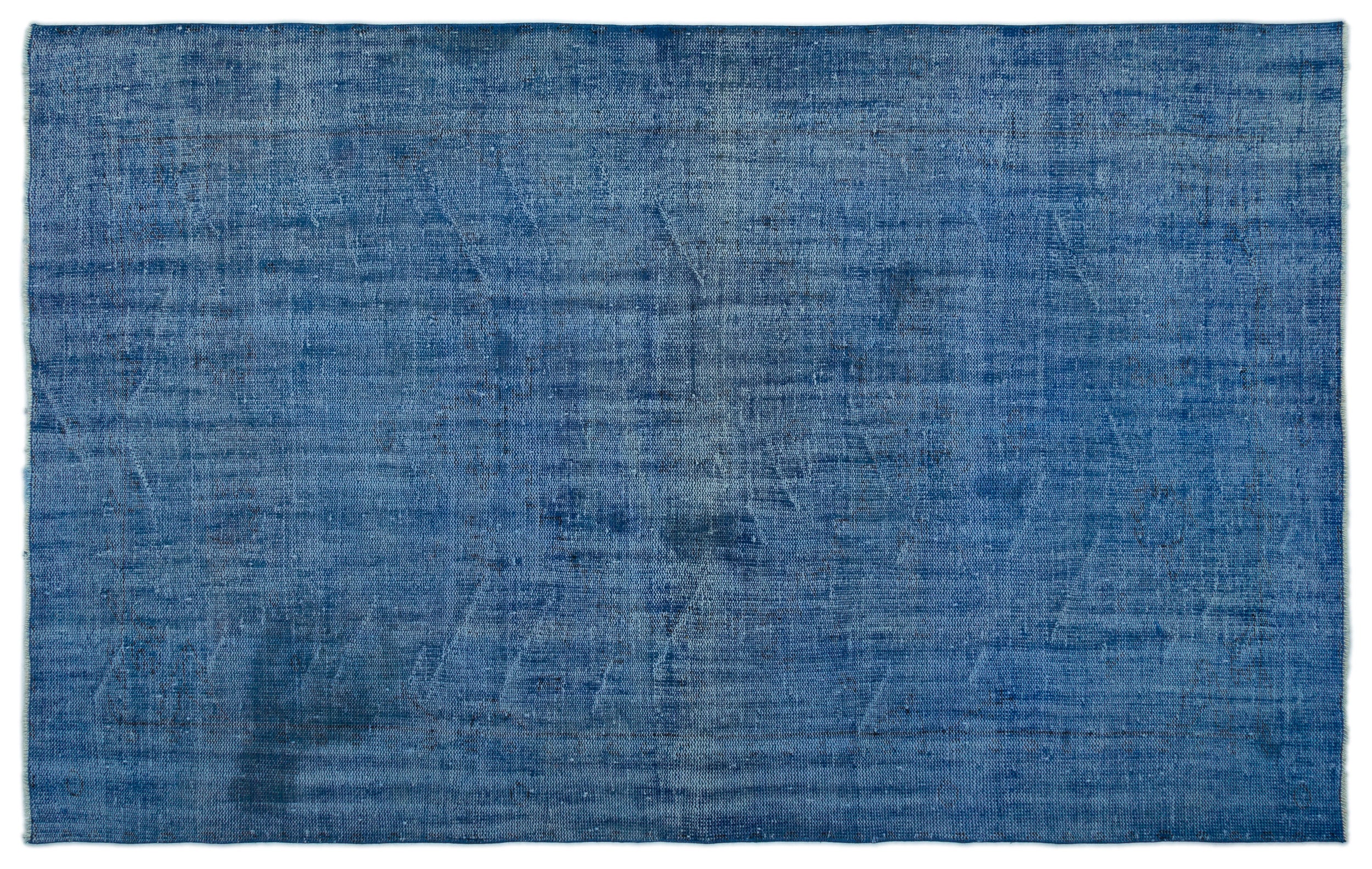 Blue Over Dyed Vintage Rug 5'9'' x 9'4'' ft 174 x 285 cm