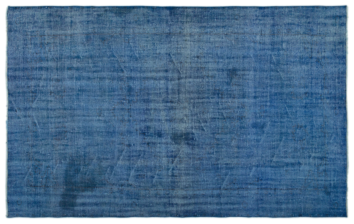 Blue Over Dyed Vintage Rug 5&#39;9&#39;&#39; x 9&#39;4&#39;&#39; ft 174 x 285 cm