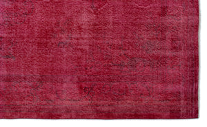 Red Over Dyed Vintage Rug 5'10'' x 9'10'' ft 178 x 300 cm
