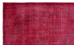 Red Over Dyed Vintage Rug 5'10'' x 9'10'' ft 178 x 300 cm