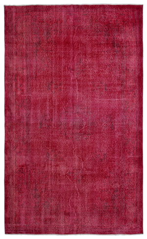 Red Over Dyed Vintage Rug 5'10'' x 9'10'' ft 178 x 300 cm