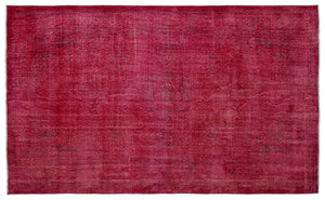 Red Over Dyed Vintage Rug 5'10'' x 9'10'' ft 178 x 300 cm