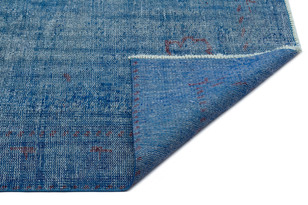 Blue Over Dyed Vintage Rug 5'7'' x 9'2'' ft 171 x 280 cm