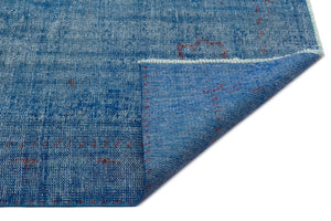 Blue Over Dyed Vintage Rug 5'7'' x 9'2'' ft 171 x 280 cm