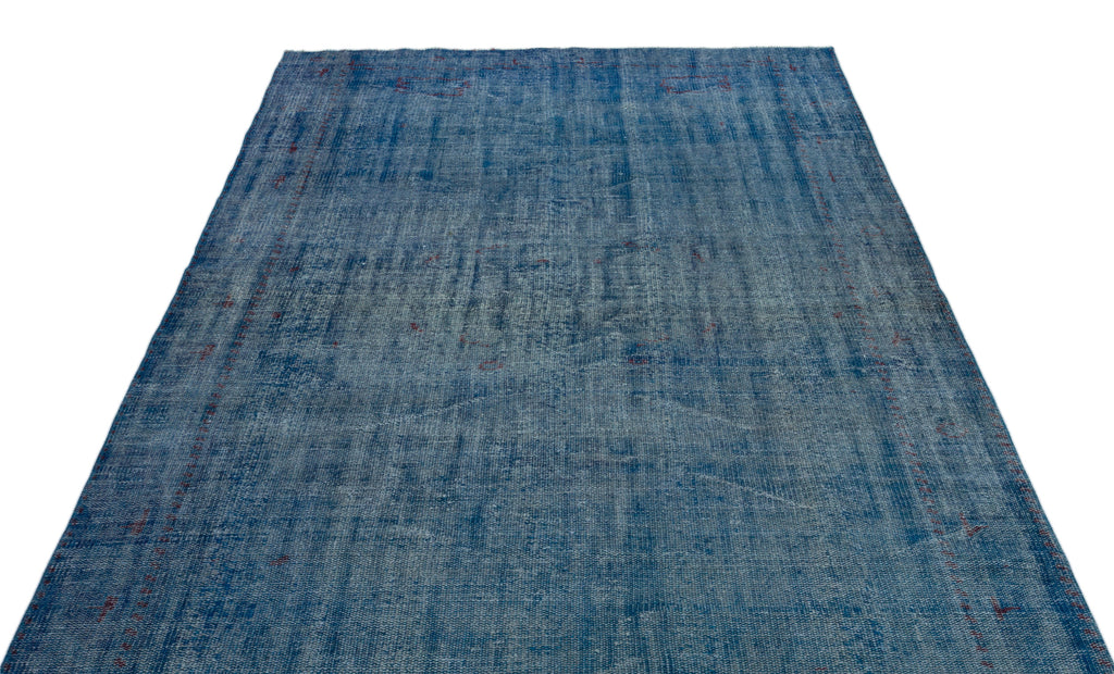 Blue Over Dyed Vintage Rug 5'7'' x 9'2'' ft 171 x 280 cm
