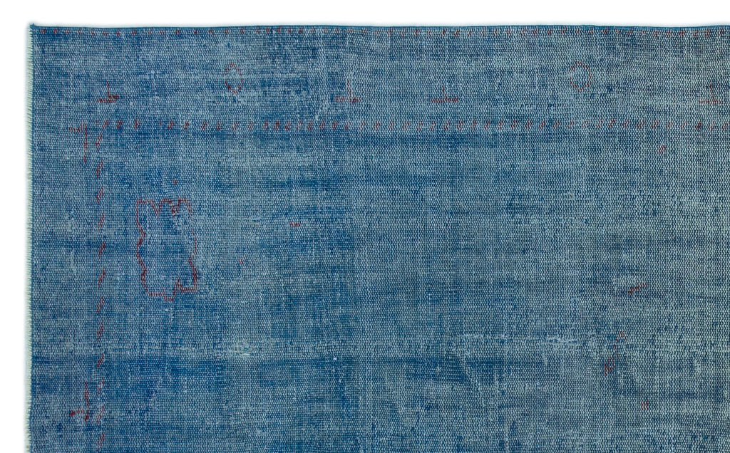 Blue Over Dyed Vintage Rug 5'7'' x 9'2'' ft 171 x 280 cm