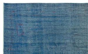 Blue Over Dyed Vintage Rug 5'7'' x 9'2'' ft 171 x 280 cm
