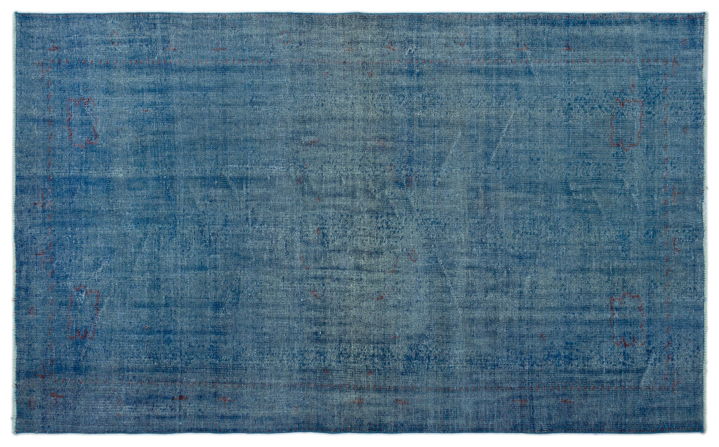 Blue Over Dyed Vintage Rug 5'7'' x 9'2'' ft 171 x 280 cm