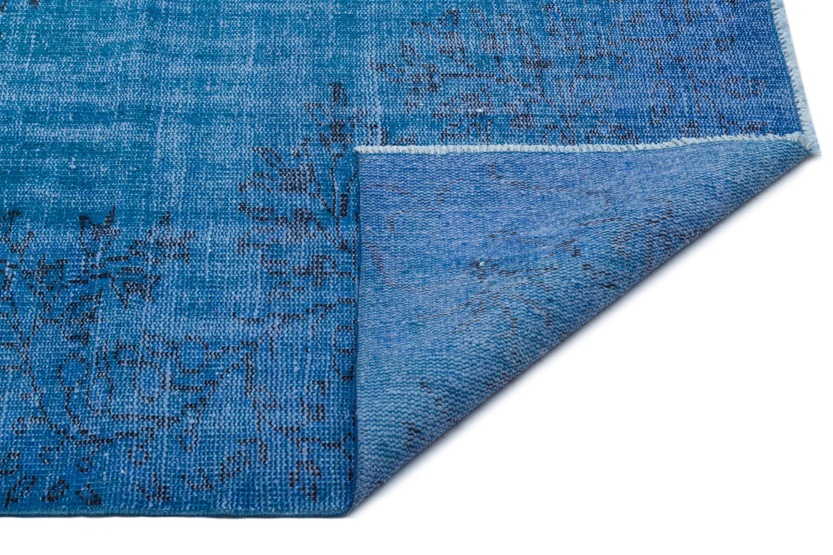 Blue Over Dyed Vintage Rug 6&#39;0&#39;&#39; x 9&#39;4&#39;&#39; ft 184 x 284 cm