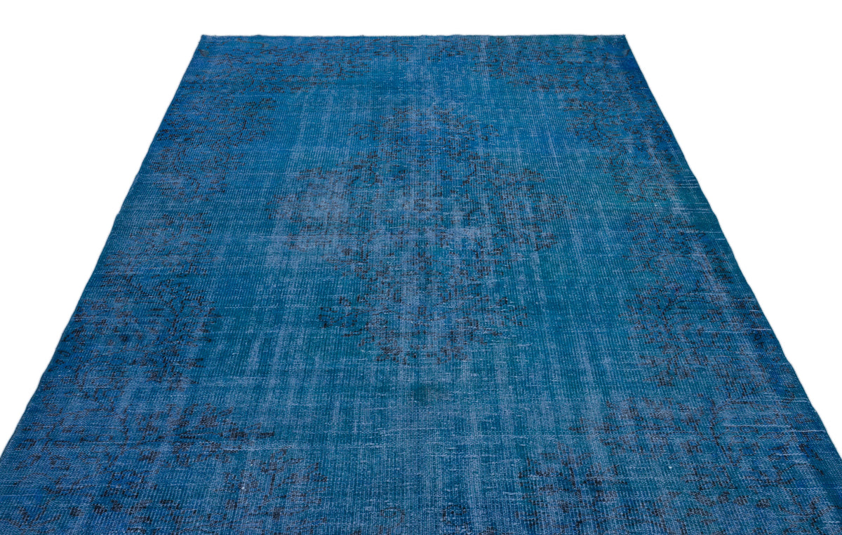 Blue Over Dyed Vintage Rug 6&#39;0&#39;&#39; x 9&#39;4&#39;&#39; ft 184 x 284 cm