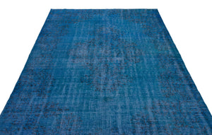Blue Over Dyed Vintage Rug 6'0'' x 9'4'' ft 184 x 284 cm